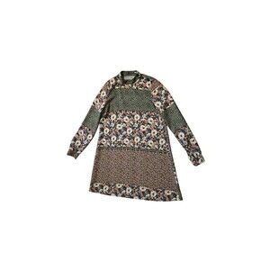 Zara Basic Collection Cottage Core XS Prairie Dress Midi Long Sleeve Pea…